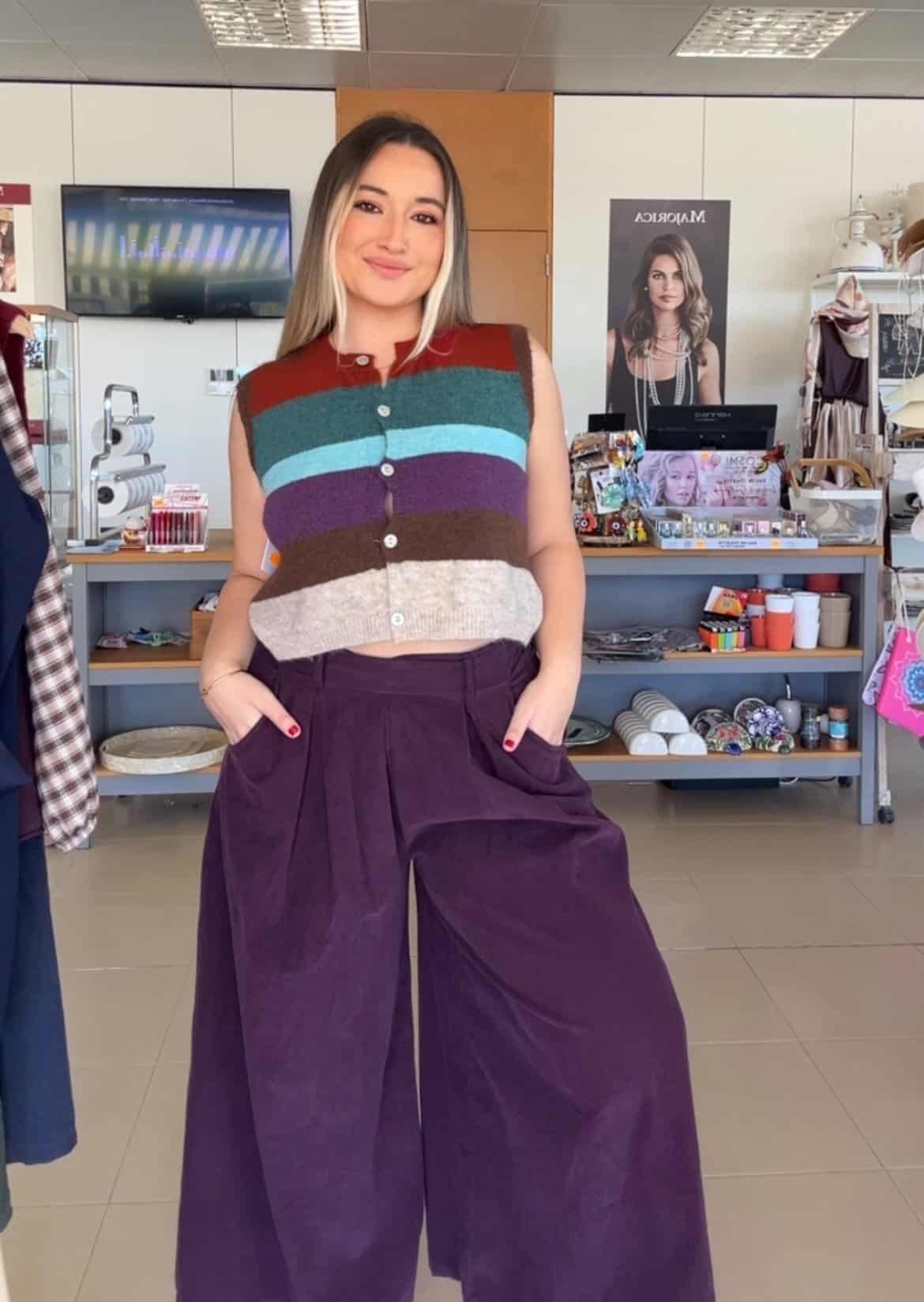 PANTALÓN PANA MORADO
