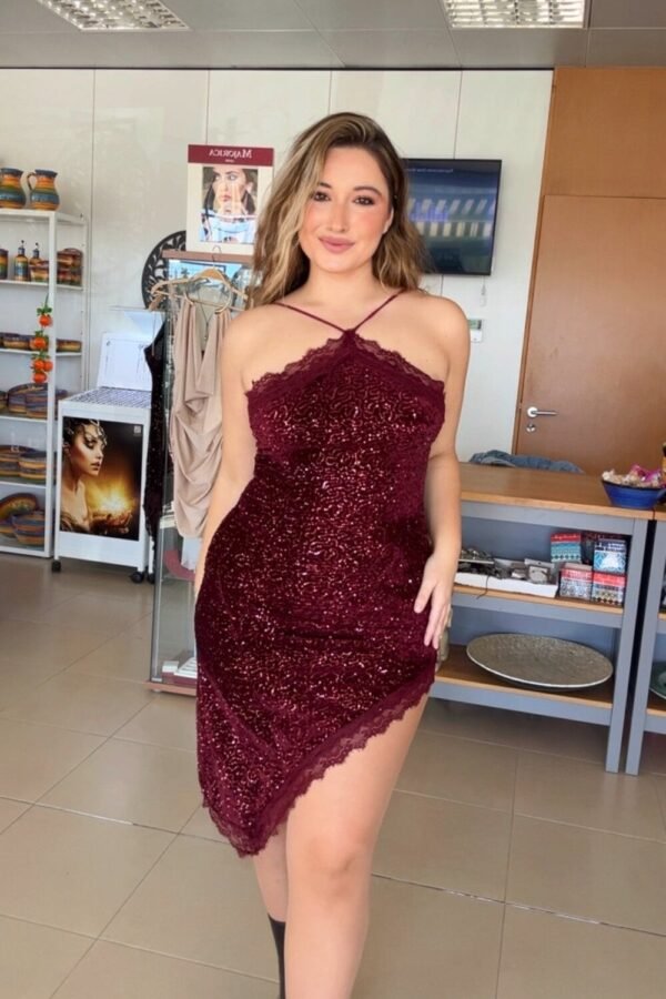 VESTIDO LENTEJUELAS BURDEO