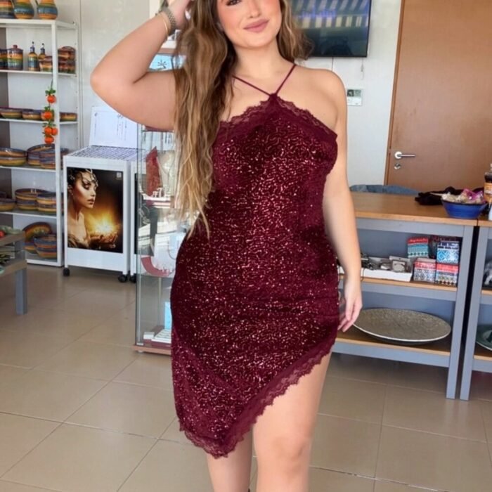 VESTIDO LENTEJUELAS BURDEO