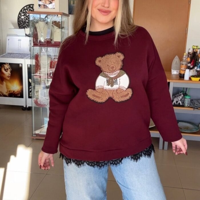 SUDADERA TEDDY GRANATE