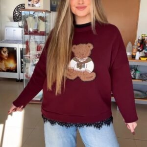 SUDADERA TEDDY GRANATE