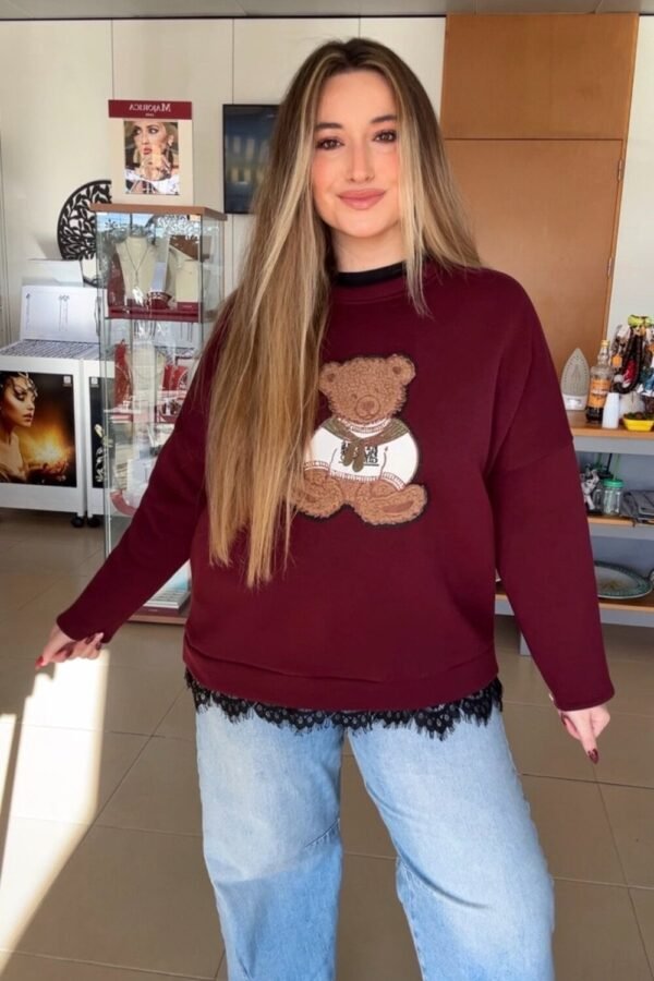 SUDADERA TEDDY GRANATE