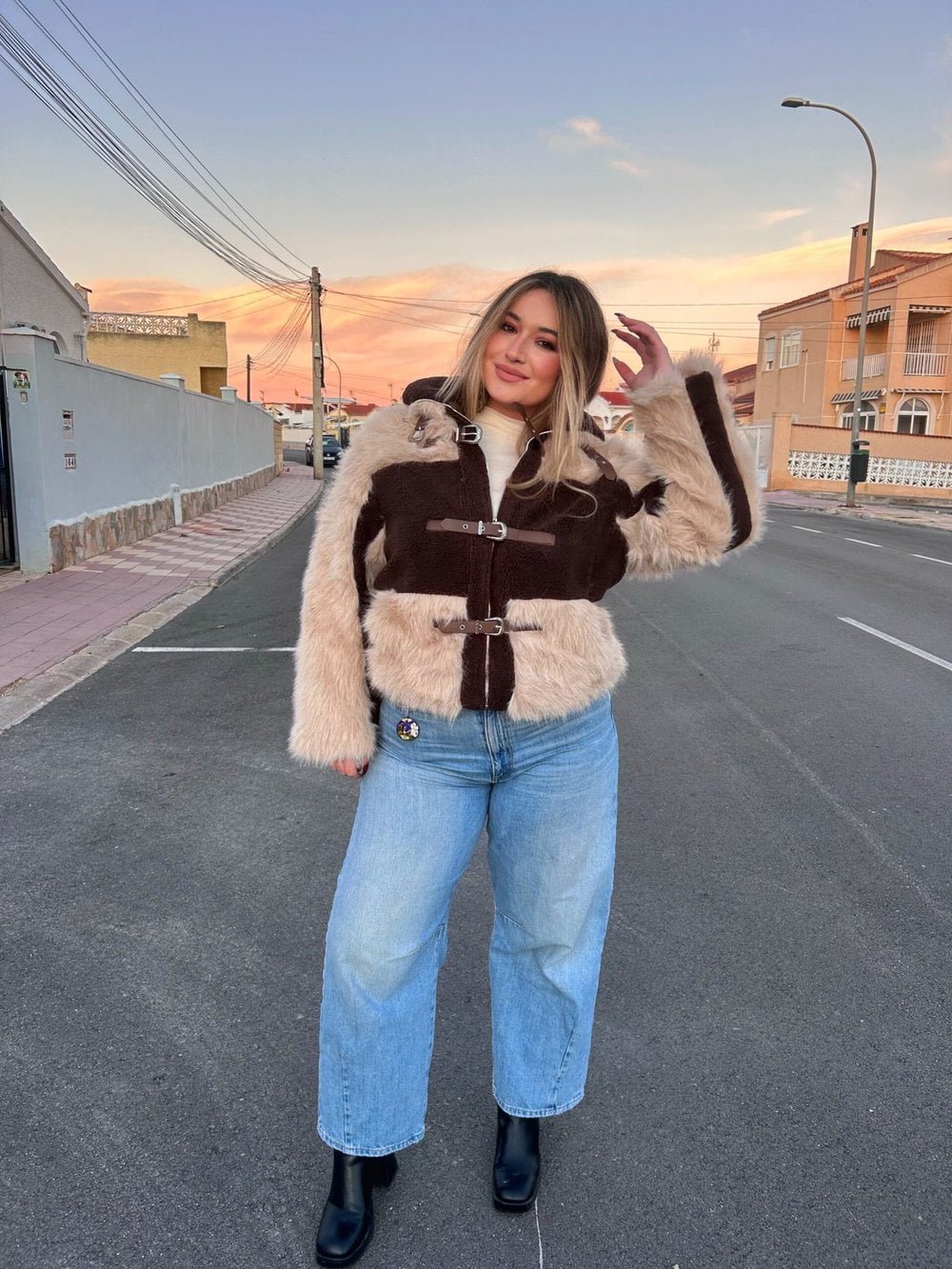 ABRIGO HEBILLA COMBINADO