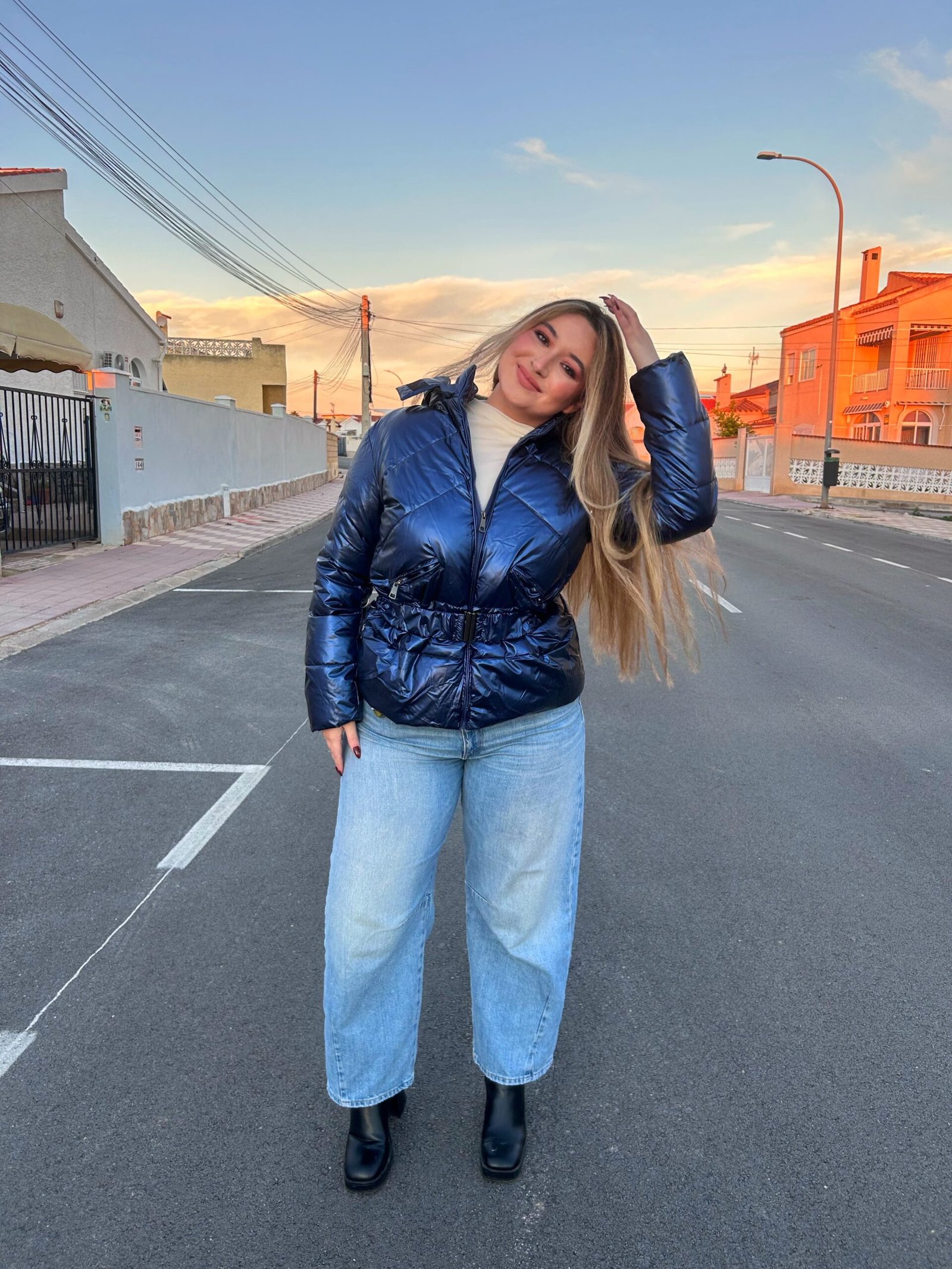 ABRIGO AZUL METALIZADO