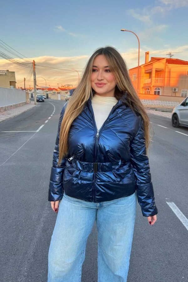 ABRIGO AZUL METALIZADO