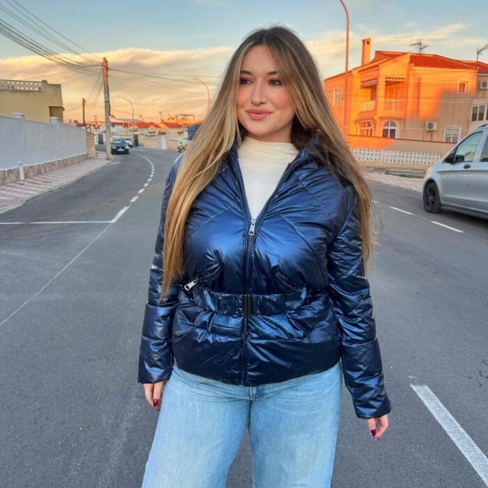 ABRIGO AZUL METALIZADO