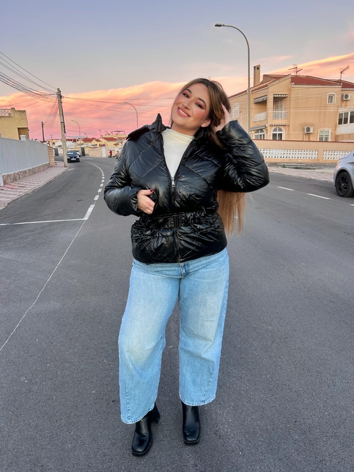 ABRIGO NEGRO METALIZADO