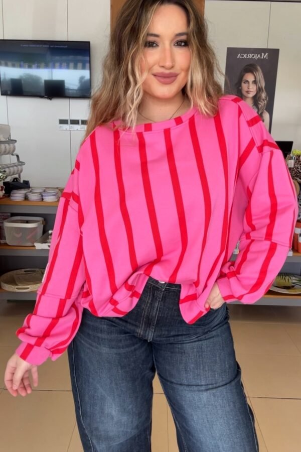 SUDADERA RAYAS ROJAS