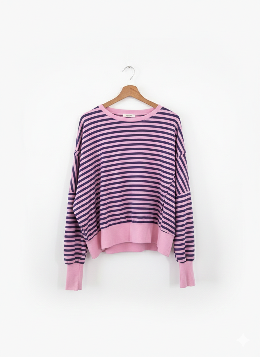 SUDADERA COMBINADA ROSA Y MORADO