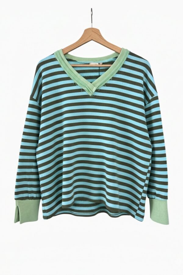 SUDADERA RAYAS VERDE Y AZUL