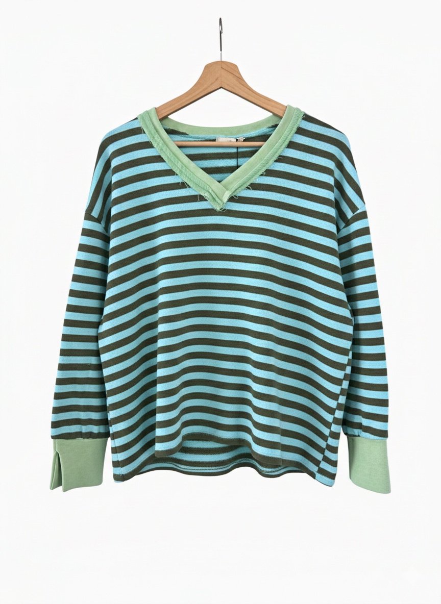 SUDADERA RAYAS VERDE Y AZUL