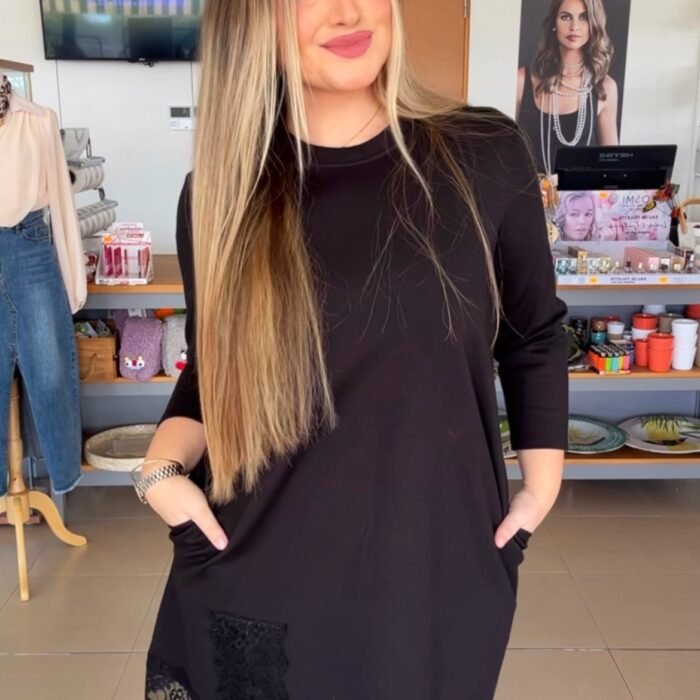 VESTIDO NEGRO ENCAJE