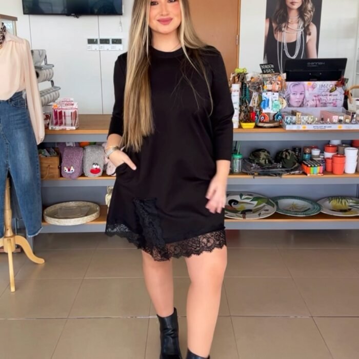 VESTIDO NEGRO ENCAJE