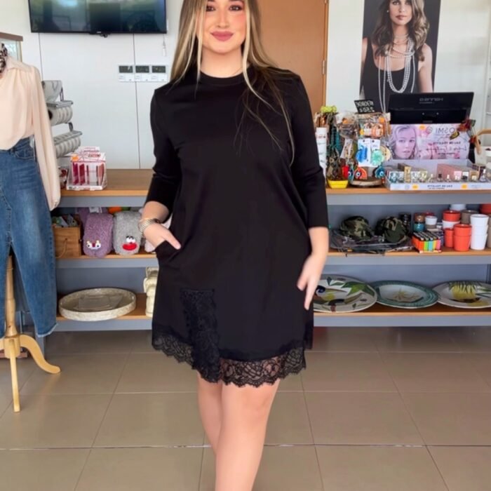 VESTIDO NEGRO ENCAJE