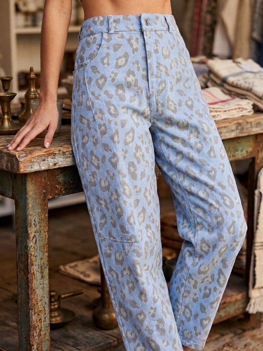 PANTALÓN LEOPARDO AZUL