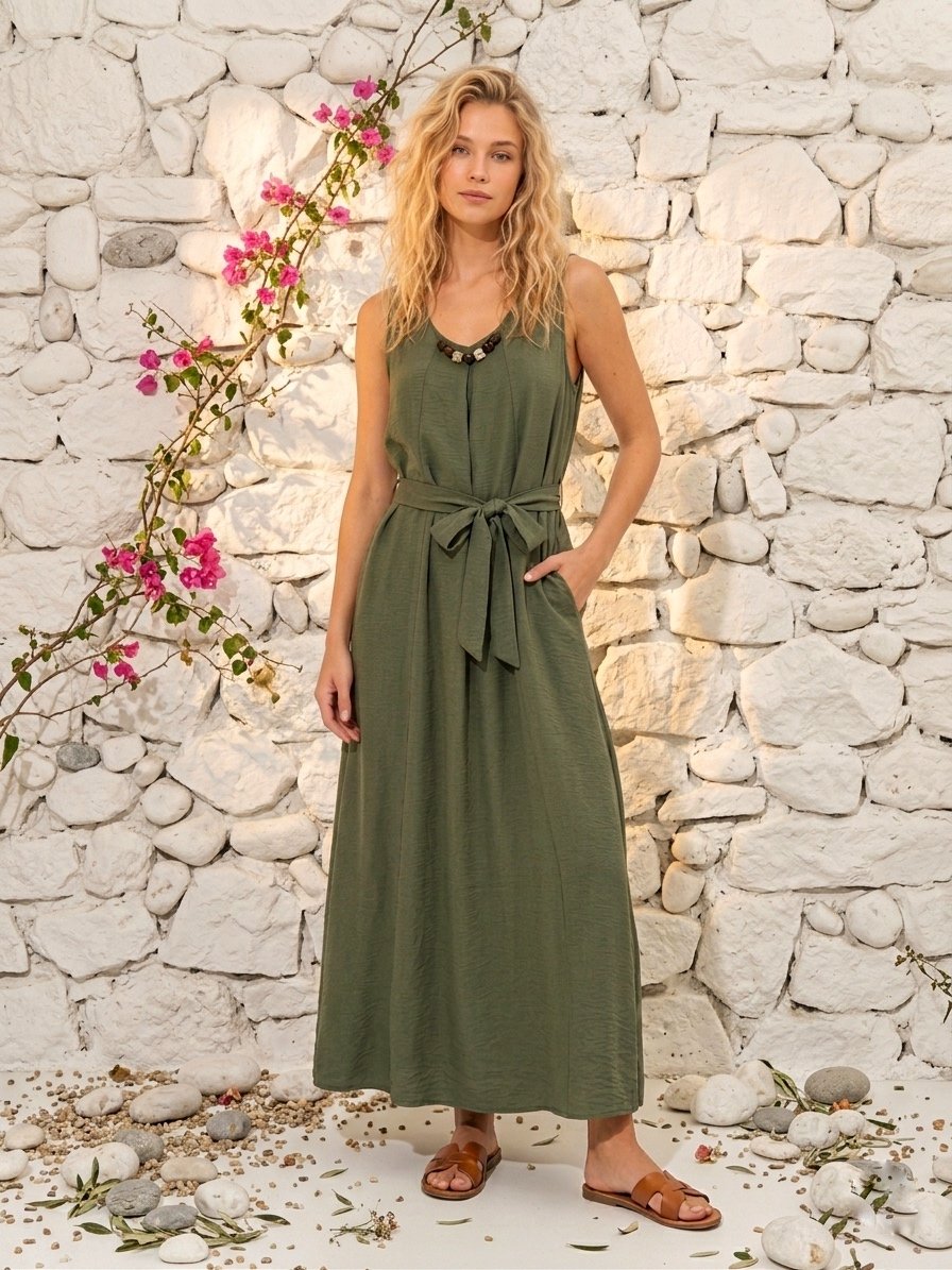 VESTIDO PIEDRAS VERDE