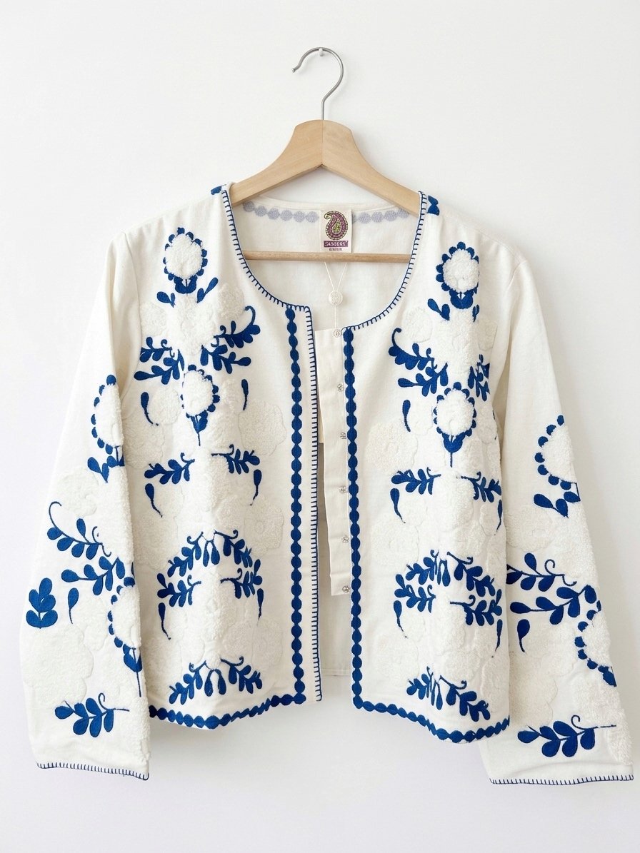 CHAQUETA BORDADA AZUL