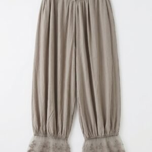PANTALÓN BOMBACHO ENCAJE TOPO
