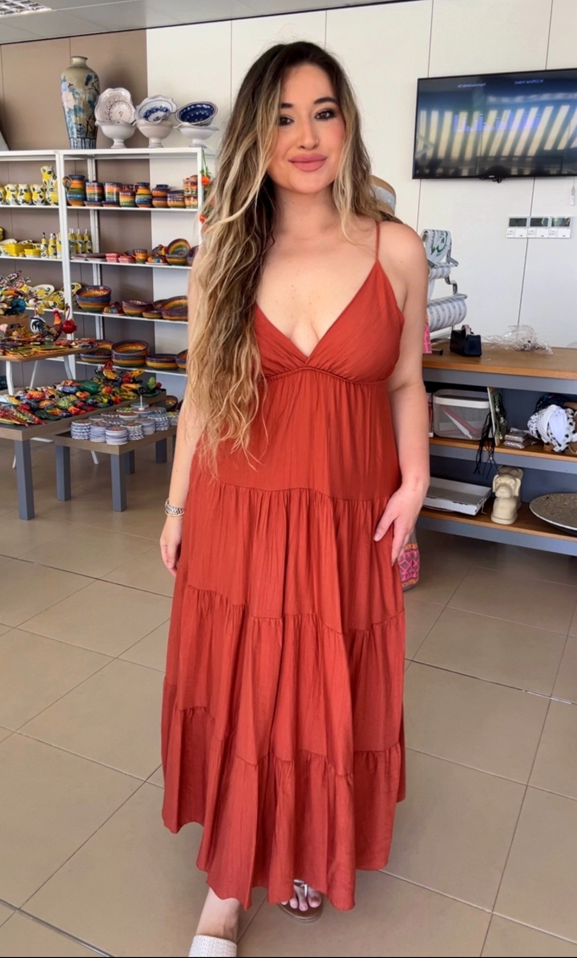 VESTIDO MARINA TEJA