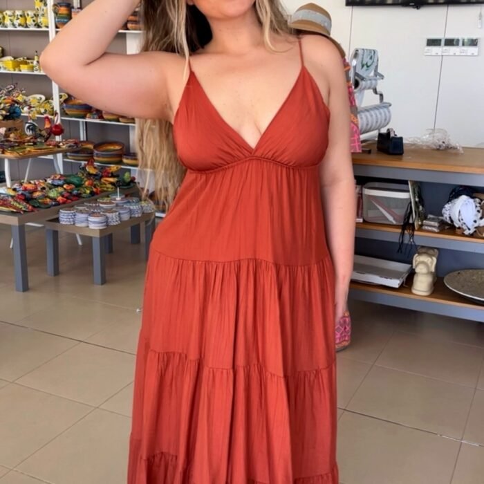 VESTIDO MARINA TEJA