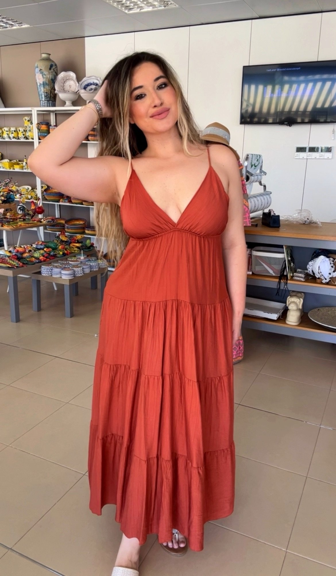 VESTIDO MARINA TEJA