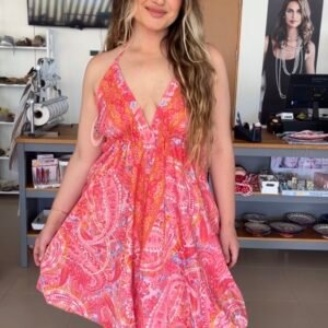 VESTIDO SEDA CORTO NARANJA