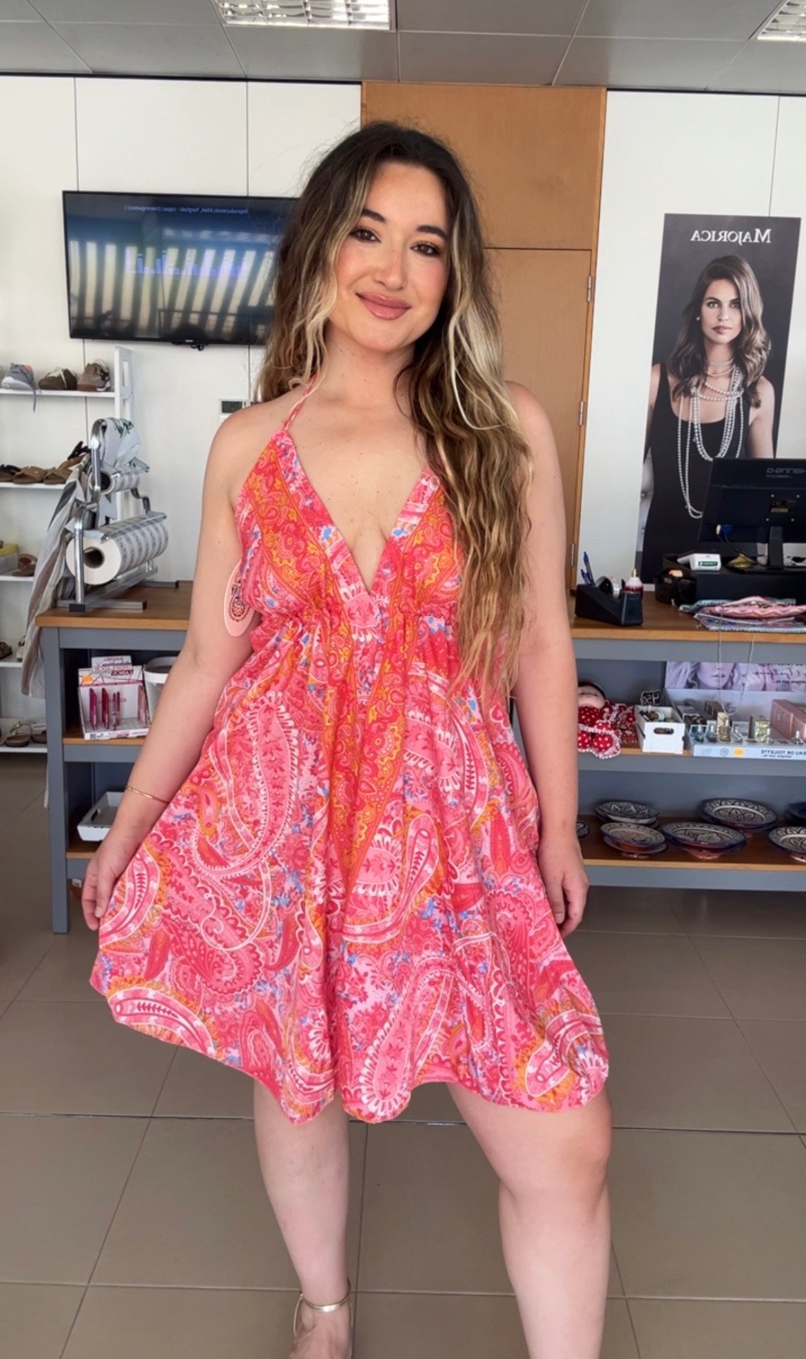 VESTIDO SEDA CORTO NARANJA