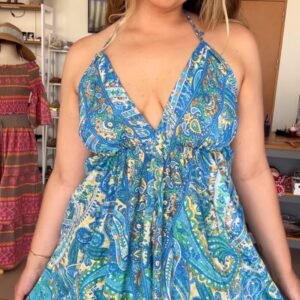VESTIDO SEDA AZUL