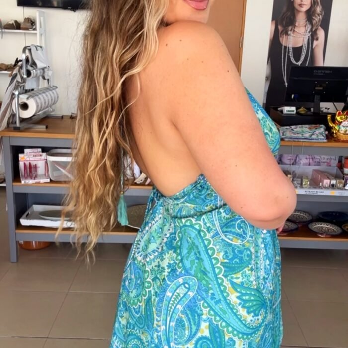 VESTIDO SEDA CORTO VERDE