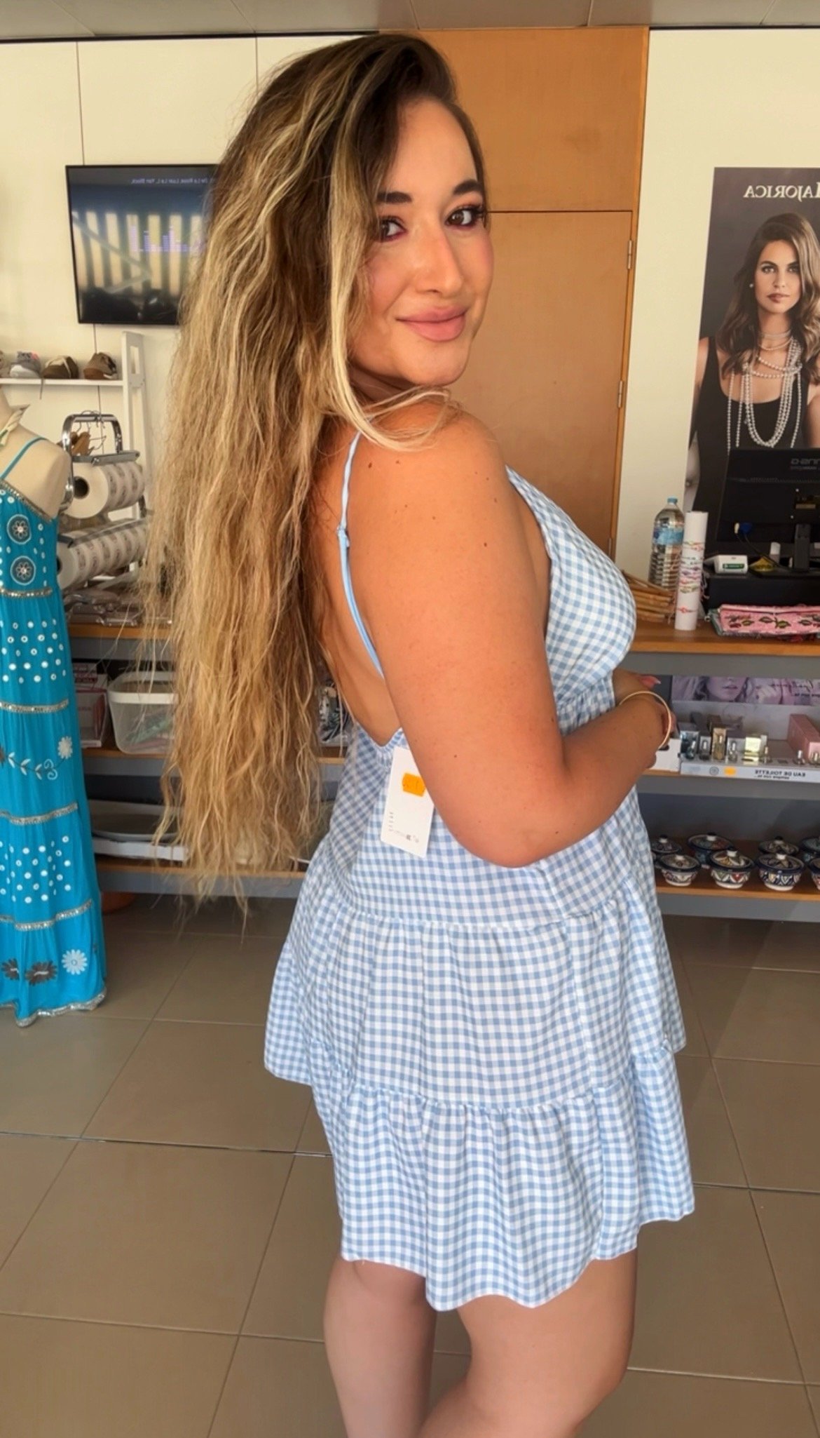 VESTIDO VICHY AZUL