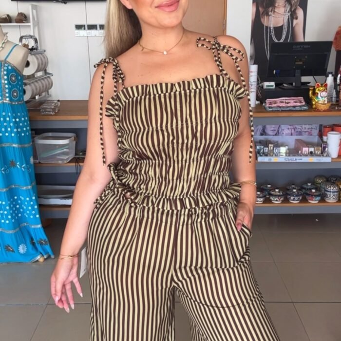 CONJUNTO COMBINADO VERDE Y MARRÓN