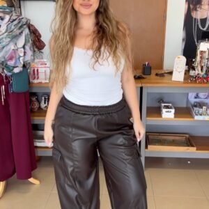 PANTALÓN POLIPIEL MARRÓN
