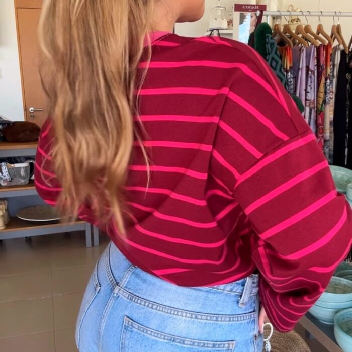 CAMISETA RAYAS FUCSIA